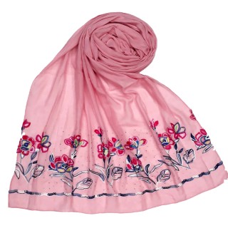 Designer  Ari Diamond Cotton Stole - Pink 